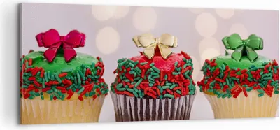 Produktbild von Bild auf Leinwand - Leinwandbild - Cupcakes Dessert Kuchen gebacken - 100x40cm - Wand Bild - Wanddeko - Leinwanddruck - Bilder - Kunstdruck - Leinwand bilder - Wandkunst - AB100x40-2436
