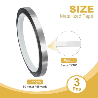 Produktbild von 8mmx50m Metallband Selbstklebend Leiste, 3 Rollen Zierleisten Selbstklebend Metall Gl?nzendes Silber Klebeband Wasserdicht Dekorstreifen fš¹r W?nde Tš¹r Decke M?bel Modellbau Basteln
