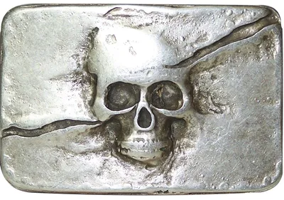 Produktbild von FRONHOFER Totenkopf Gürtelschnalle altsilber, 4 cm, Skull Buckle, 18055