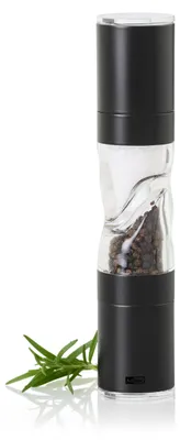 Immagine prodotto di Set doppio di macinini per pepe eDuomill Pure, con macinini in Vetroceramica CeraCut®, acciaio inossidabile nero/acrilico, diametro: 4,5 cm, altezza: 22 cm