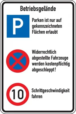 Produktbild von Dreifke® Schild I Betriebsgeländeschild, mit 3 Verkehrszeichen, Aluminium RA0...