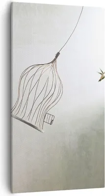 Produktbild von Bild auf Leinwand - Leinwandbild - Einteilig - Flug Vogel Käfig - 55x100cm - Wand Bild - Wanddeko - Wandbilder - Leinwanddruck - Bilder - Wanddekoration - Leinwand bilder - Wandbild - PA55x100-5085