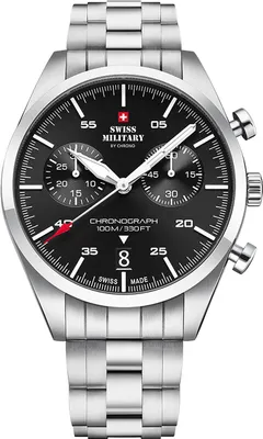 Produktbild von Herrenuhr SWISS MILITARY SM34090.01 aus klassischem Edelstahl, geeignet zum Schwimmen
