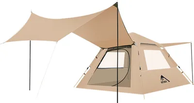 Obrázek produktu pro Venkovní turistický pop-up stan, nepromokavá tkanina Oxford, automatické nastavení, stan s baldachýnem 2 v 1 pro kempování