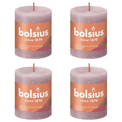 Obrázok produktu pre Bolsius Rustikálne stĺpové sviečky Shine 4 ks 80x68 mm Ash Pink