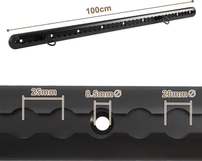 Produktbild von Hebitod Wohnmobil Zubehör, 1m Aluminium Airlineschiene Zurrösen mit 8 Einfach Fitting