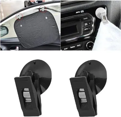 Immagine prodotto di Set di morsetti per auto, riutilizzabili, neri, per finestrini.