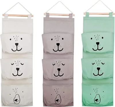 Produktbild von Wandregal Kinderzimmer, 3 Fächer, wasserfest, Hängeorganizer für Aufbewahrung