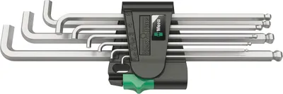Produktbild von Wera 950/9 Hex-Plus 4 Winkelschraubendreher-Satz, metrisch, verchromt