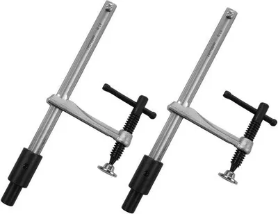 Productafbeelding van Snelspanklemmen Houtbewerking - Tafelklem Bankklem - Werkstuk Vastzetten - Metalen Houtbewerking - 160 mm Spanwijdte - Zilver Zwart