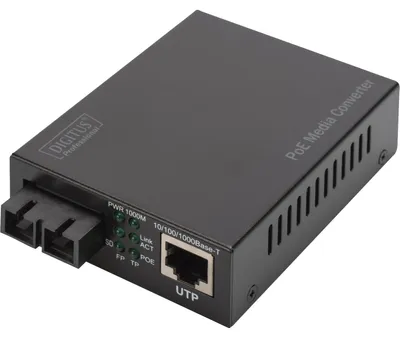 Image de Digitus Professional DN-82160 - Convertisseur de média - GigE - 10Base-T, 1000Base-LX, 100Base-TX, 1000Base-T - SC mode simple / RJ-45 - jusqu'à 20 km - 1310 nm (DN-82160)