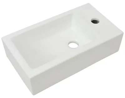 Produktbild von vidaXL Waschbecken Rechteckig mit Hahnloch Keramik Weiß 46x25,5x12 cm