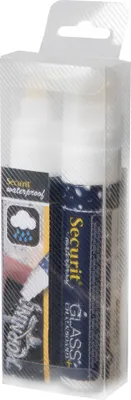Produktbild von Securit Kreidemarker WATERPROOF LARGE 2er Etui weiß