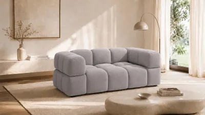 Produktbild von Kaiser Möbel Sofa 2-Sitzer, Couch, Veloursstoff Bluvel, Aschgrau, Averro