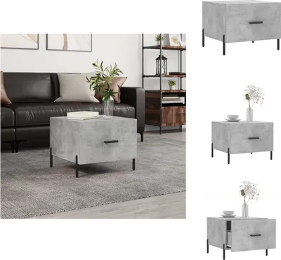 Obrázek produktu pro vidaXL Konferenční stolek beton šedý 50x50x40 cm materiál na bázi dřeva - Konferenční stolky