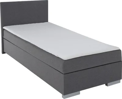 Zdjęcie produktu dla Kondela Tapicerowane łóżko jednoosobowe ze schowkiem Adara 90x200 cm - szare
