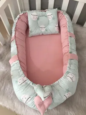 Immagine prodotto di Jaju Baby Nido per neonati con cuscino 100 x 60 cm Verde acqua-Polvere