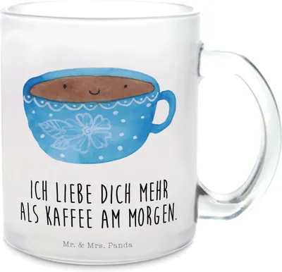 Produktbild von Mr. & Mrs. Panda Tee Tasse Kaffee Tasse - Transparent - Geschenk, Lustige Sprüche, Haferl, Liebe, Pott, Geschmack, Glasbecher, Genuss, Teetasse, Motivtasse, Glücklich