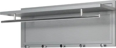 Produktbild von Wandgarderobe >55156< 5 Haken, 1 Stange, in verchromt / grau - 75x30x26 (BxHxT)