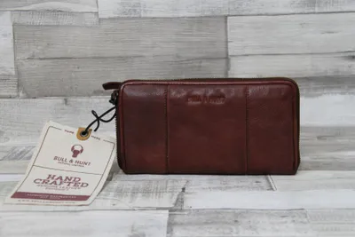 Produktbild von Bull & Hunt Reißverschlussbörse Leder, zip wallet, Langbörse, burned cognac