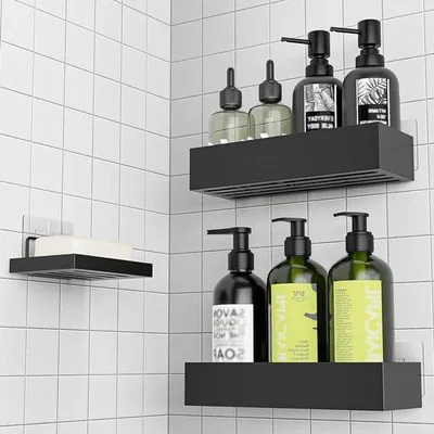 Obrázok produktu pre Sprchová fólia bez vŕtania – Samolepiaca fólia do kúpeľne – 3 kusy – čierna