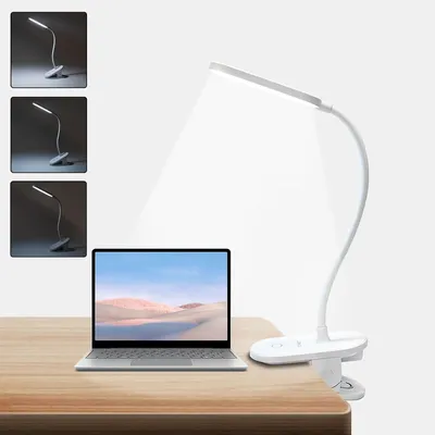 Zdjęcie produktu dla Lampa nocna - Lampa biurkowa - Do czytania i pracy - Elastyczna, obracana o 360° - Ładowalna - Biała