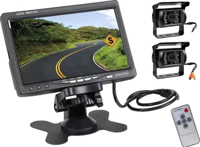 Produktbild von Rückfahrkamera-Monitor, 7-Zoll-Display, kabellose Verbindung, für Lkw und Bus, verkabelter Monitor
