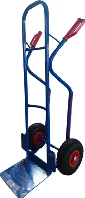 Produktbild von Stahlrohr Sackkarre 300 kg - Ladeschaufel 280x280 mm - EU (Räder nach Ihrer Wahl - siehe Varianten) HIER: Luftrad / PVC-Felge / Rollenlager
