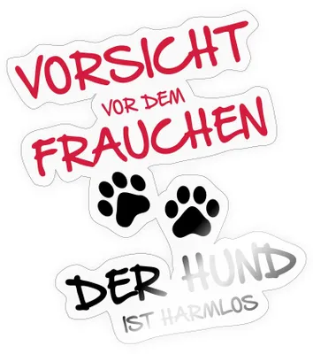Produktbild von Spreadshirt Vorsicht Vor Dem Frauchen Hund Ist Harmlos Spruch Sticker Aufkleber, 10 x 10 cm, Transparent glänzend