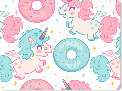 Produktbild von MuchoWow® Mauspad Mousepad Einhorn - Donut - Baby 23x19 cm - Mousepads - Maus Mat - Pad - Mausunterlage - Schreibtischunterlage - Mauspad