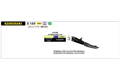Zdjęcie produktu dla ARROW x-kone ciemny tłumik wsuwany do Kawasaki Z 125