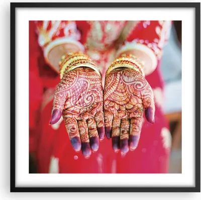 Produktbild von Gerahmtes Poster - Schwarzer Rahmen - Hände orientalisch Muster - 50x50 cm - Wand Bild - Wanddeko - Wandbilder - Kunstposter - Wandposter - Bilderrahmen - Bilder - Kunstdruck - P2BAC50x50-4848