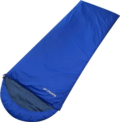 Immagine prodotto di Sacco a pelo da campeggio, adatto a 3 stagioni, leggero, con sacco a compressione, per adulti e bambini