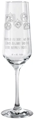 Produktbild von Mr. & Mrs. Panda Glas Igel Familie - Transparent - Geschenk, Trinkglas, Sektglas mit Gravur, Champagnerglas, Bilder, Bruder, Sektflöte, Liebe, Glück