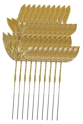 Produktbild von 10 Stück Künstliche Glitzer-Weihnachtsblätter für DIY-Weihnachtskränze und Tischdekorationen