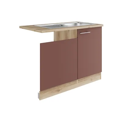 Produktbild von Optifit Spülenschrank inkl Spüle Geschirrspülerblende für teilintegrierten Geschirrspüler Bari407 BxTxH 110 x 60 x 84,8