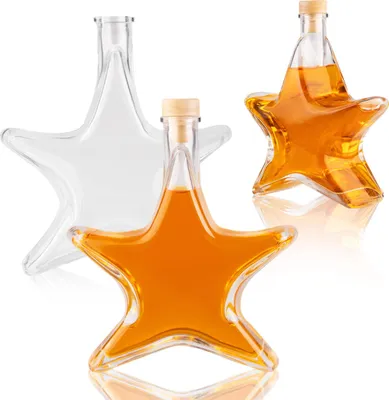 Zdjęcie produktu dla SUPERBUTELKI - Szklana butelka świąteczna GWIAZDKA 500 ml ozdoba bożonarodzeniowa na Nalewki, Bimber, Likier, Prezent