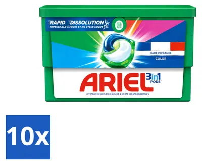 Produktbild von 10 x Ariel Color 3in1 Pods Waschmittelkapseln für Buntwäsche - Vorteilspackung - 10 Stücke