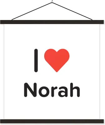 Produktbild von MuchoWow® Textilposter Ich liebe - Norah - Mädchen 40x40 cm mit schwarzem Rahmen - Fotos