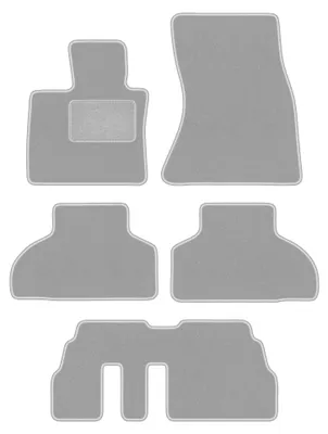 Image de Tapis de sol en moquette pour BMW X5 F15 2013- (7 places) – jeu 4 pièces, gris, sur mesure – Wielganizator OSLO