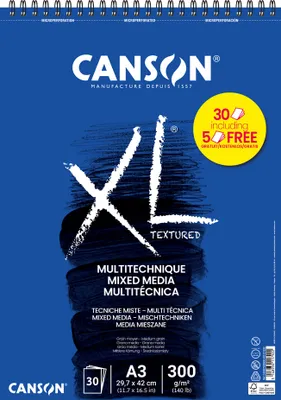 Produktbild von CANSON Studienblock XL MIXED MEDIA Textured Aktion DIN A3 30 Blatt
