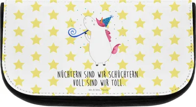 Produktbild von Mr. & Mrs. Panda kulturtäschchen Einhorn Party - Weiß - Geschenk, Organizer, Konfetti, Necessaire, Make-up, Kosmetiktasche, Alkohol, Disco, Kulturtasche, toilettenbeutel