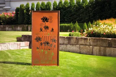 Produktbild von Sichtschutzwand Blütenwand 100 x 200 cm rost