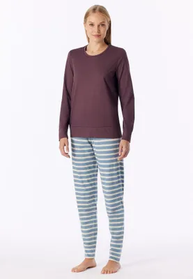Image de Schiesser pyjama longue casual essentials cocoa marron femme