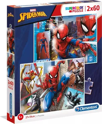 Zdjęcie produktu dla Zestaw puzzli Clementoni Supercolor - Spiderman (2 x 60 płytek)