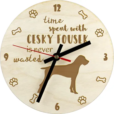 Image de Griffon à poil dur tchèque - horloge avec chien, horloge en bois gravée, horloge personnalisée Art-Dog