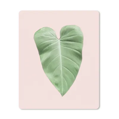 Produktbild von MuchoWow® Mauspad Mousepad Blatt - Grün - Natur - Rosa 19x23 cm - Mousepads - Maus Mat - Pad - Mausunterlage - Mauspads - Spielen