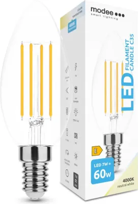 Obrázok produktu pre Modee Lighting LED Filament žiarovka E14 7W 4000K sviečka