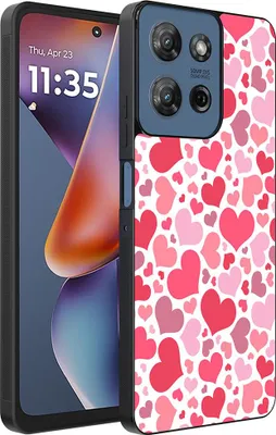 Immagine prodotto di Smartphonica Custodia per telefono adatta a Motorola Moto G 2025 con stampa di cuori - Custodia Backcover in TPU con design a cuori - Custodia per bambini con design a cuori