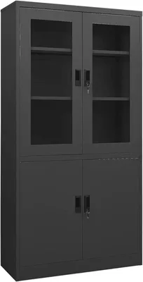 Productafbeelding van Kantoorkast, archiefkast, gereedschapskast, metalen kast, stalen kast, kelderkast, multifunctionele kast, opslagkast, kantoorkast, antraciet, 90x40x180 cm, staal